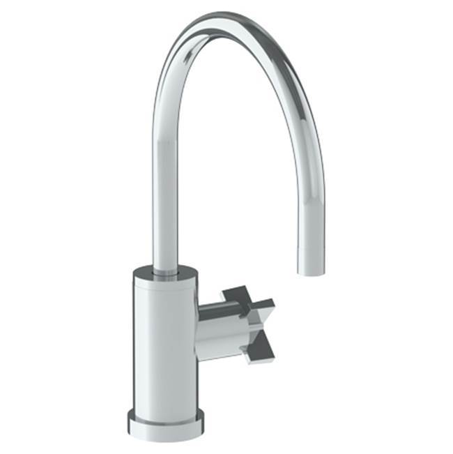 Deck Mounted 1 Hole Gooseneck Kitchen Faucet