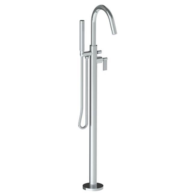 Single Hole Floor Standing Gooseneck Bath set with Hand Shower