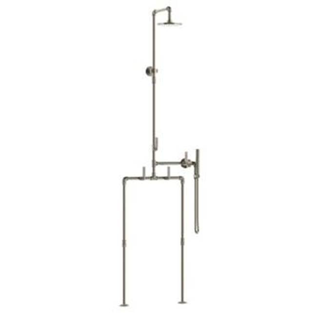 Floor Mounted Exposed Shower With Hand Shower Set