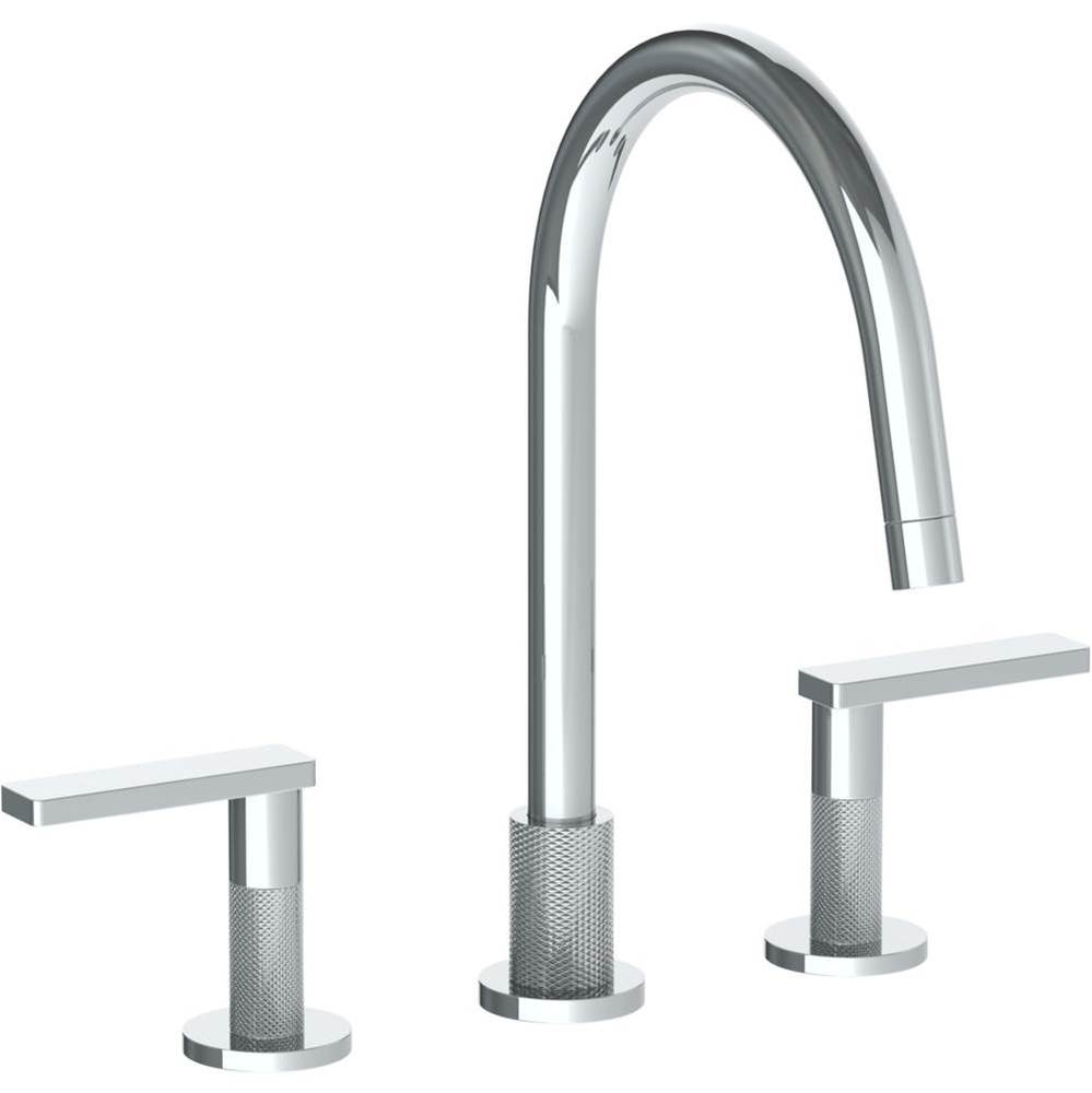 Deck Mounted 3 Hole Gooseneck Kitchen Faucet