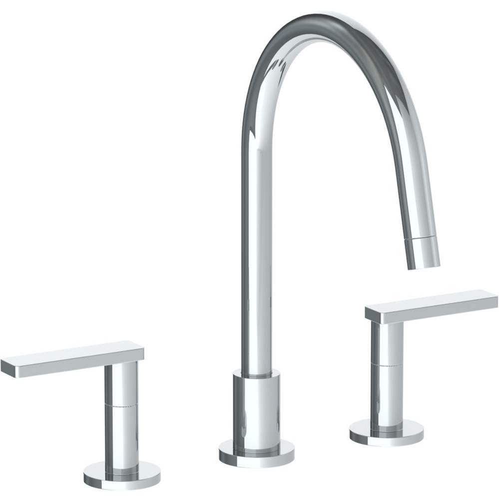 Deck Mounted 3 Hole Gooseneck Kitchen Faucet