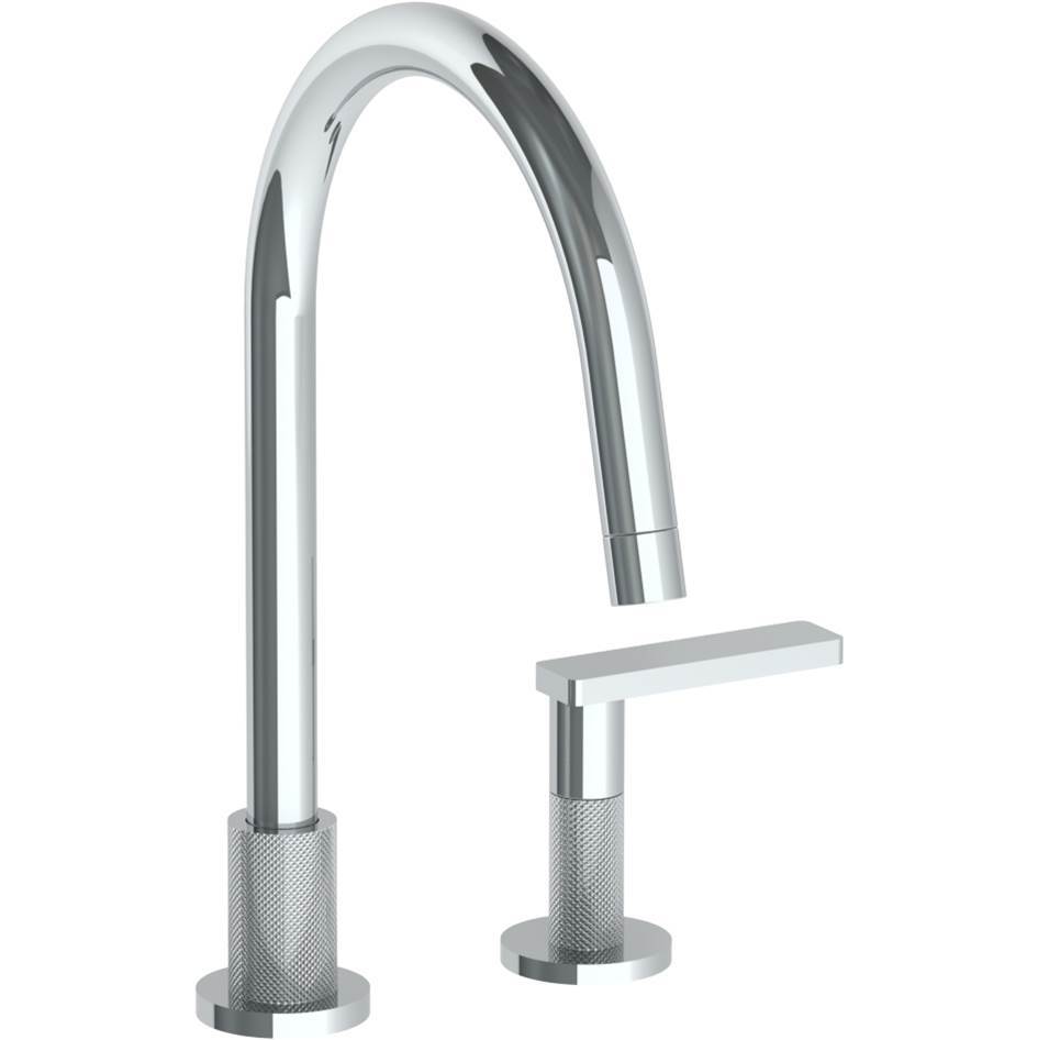 Deck Mounted 2 Hole Gooseneck Kitchen Faucet