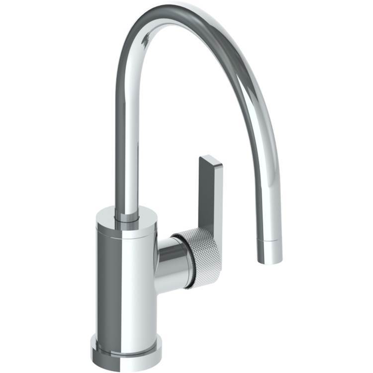 Deck Mounted 1 Hole Gooseneck Kitchen Faucet