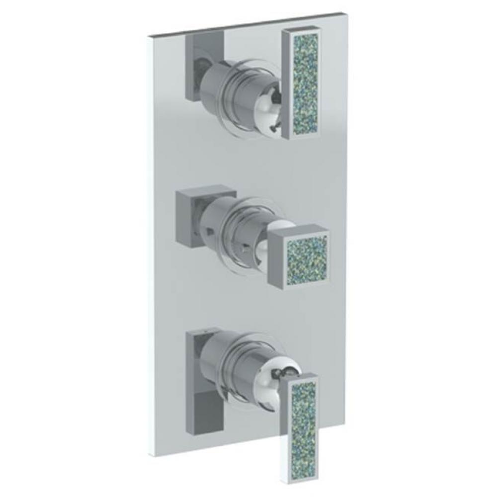 Wall Mounted Thermostatic Shower Trim with 2 built-in controls, 6 1/4'' x 12''