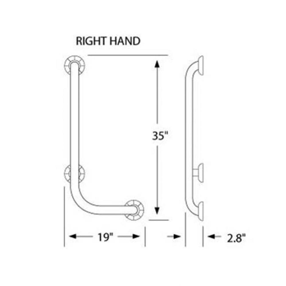 90 Degree Right Hand Angle- Loft Grab Bar