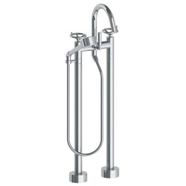 Floor Standing Gooseneck Bath Set with Volume Hand Shower