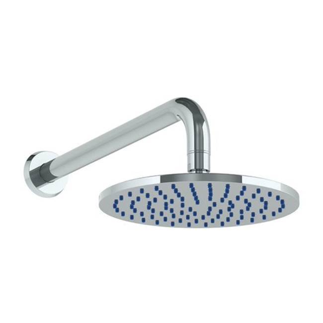 Wall Mounted Showerhead, 8'' dia with 14'' Arm and Flange