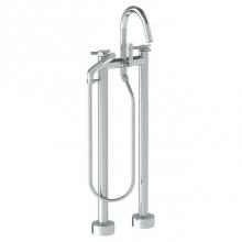 Watermark 111-8.3-SP5-SBZ - Floor Standing Gooseneck Bath Set with Slim Hand Shower