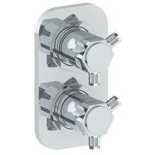 Watermark 111-T25-SP5-WH - Wall Mounted Mini Thermostatic Shower Trim with built-in control, 3 1/2'' x 6 1/4'&