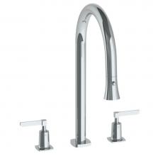 Watermark 115-7PG2-MZ4-PC - Deck Mounted 3 Hole Gooseneck Kitchen Faucet with Pull Down Spray