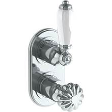 Watermark 180-T25-CC-WH - Wall Mounted Mini Thermostatic Shower Trim with built-in control, 3 1/2'' x 6 1/4'&