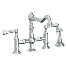 Watermark 206-7.6-S2-WH - Deck Mounted Bridge Kitchen Faucet with Side Spray