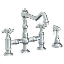 Watermark 206-7.6-V-GP - Deck Mounted Bridge Kitchen Faucet with Side Spray