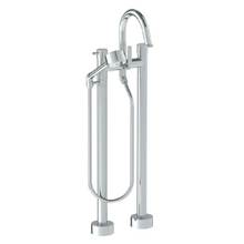 Watermark 22-8.3V-TIB-WH - Floor Standing Bath set with Gooseneck Spout and Volume Hand Shower