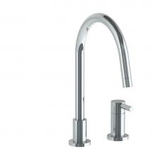 Watermark 23-7.1.3G-L8V-PC - Deck Mounted 2 Hole Gooseneck Kitchen Faucet