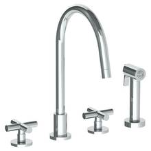 Watermark 23-7.1G-L9-WH - Deck Mounted 4 Hole Gooseneck Kitchen Set - Includes Side Spray