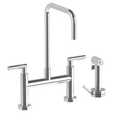 Watermark 23-7.65-L8-WH - Deck Mounted Bridge Square Top Kitchen Faucet with Independent Side Spray