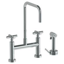 Watermark 23-7.65-L9-WH - Deck Mounted Bridge Square Top Kitchen Faucet with Independent Side Spray