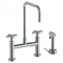 Watermark 23-7.65-L9-SBZ - Deck Mounted Bridge Square Top Kitchen Faucet with Independent Side Spray