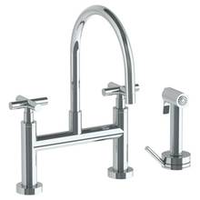 Watermark 23-7.65G-L9-WH - Deck Mounted Bridge Gooseneck Kitchen Faucet with Independent Side Spray