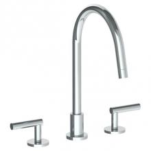 Watermark 23-7G-L8-SBZ - Deck Mounted 3 Hole Gooseneck Kitchen Faucet