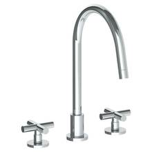 Watermark 23-7G-L9-WH - Deck Mounted 3 Hole Gooseneck Kitchen Faucet