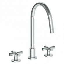 Watermark 23-7G-L9-SBZ - Deck Mounted 3 Hole Gooseneck Kitchen Faucet