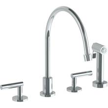 Watermark 23-7.1EG-L8-WH - Deck Mounted 4 Hole Extended Gooseneck Kitchen Set - Includes Side Spray