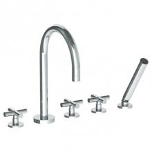 Watermark 23-8.1-L9-SBZ - Deck Mounted 5 Hole Gooseneck Bath set