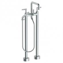 Watermark 23-8.26.3-L8-SBZ - Floor Standing Bath set with Square Spout and Slim Hand Shower