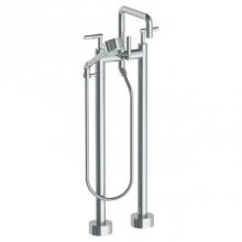 Watermark 23-8.26.3V-L8-SBZ - Floor Standing Bath set with Square Spout and Volume Hand Shower