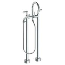 Watermark 23-8.3-L8-WH - Floor Standing Bath set with Gooseneck Spout and Slim Hand Shower