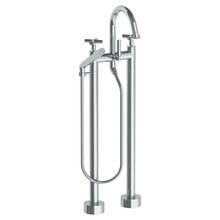 Watermark 23-8.3-L9-WH - Floor Standing Bath set with Gooseneck Spout and Slim Hand Shower