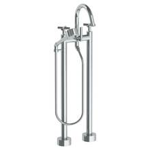 Watermark 23-8.3V-L9-WH - Floor Standing Bath set with Gooseneck Spout and Volume Hand Shower