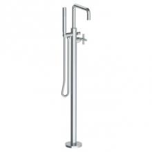 Watermark 23-8.8-L9-SBZ - Single Hole Floor Standing Square Bath set with Hand Shower