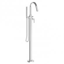 Watermark 23-8.8G-L8-SBZ - Single Hole Floor Standing Gooseneck Bath set with Hand Shower