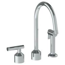 Watermark 25-7.1.3GA-IN14-WH - Deck Mounted 3 Hole Kitchen Set  With Gooseneck Spout- Includes Side Spray