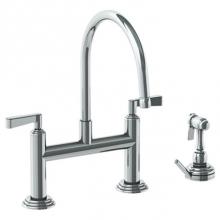 Watermark 29-7.65-TR24-PC - Deck Mounted Bridge Kitchen Faucet with Independent Side Spray