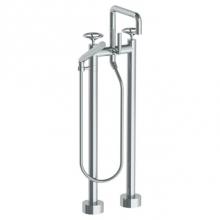 Watermark 31-8.26.3-BK-SBZ - Floor Standing Square Bath Set with Slim Hand Shower