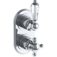 Watermark 313-T25-SW-WH - Wall Mounted Mini Thermostatic Shower Trim with built-in control, 3 1/2'' x 6 1/4'&