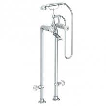 Watermark 314-8.3STP-CRY5-SBZ - Floor Standing Bath Set with Hand Shower and Shut-Off Valves