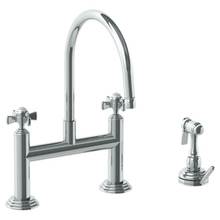 Watermark 321-7.65-S1-WH - Deck Mounted Bridge Kitchen Faucet with Independent Side Spray