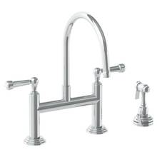 Watermark 321-7.65-S2-GP - Deck Mounted Bridge Kitchen Faucet with Independent Side Spray