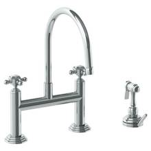 Watermark 321-7.65-V-GP - Deck Mounted Bridge Kitchen Faucet with Independent Side Spray