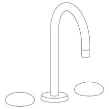 Watermark 36-2-HL-WH - Deck Mounted 3 Hole Extended Gooseneck Lavatory Set