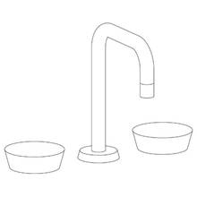 Watermark 36-2.18-HO-GP - Deck Mounted 3 Hole Extended Square Spout Lavatory Set