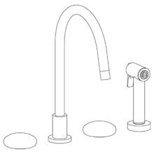 Watermark 36-7.1G-WM-GP - Deck Mounted 4 Hole Gooseneck Kitchen Set -  Includes Side Spray