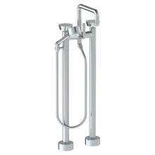 Watermark 36-8.26.3V-BL1-WH - Floor Standing Square Bath set with Volume Hand Shower