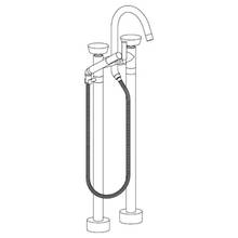 Watermark 36-8.3-CM-WH - Floor Standing Gooseneck Bath Set with Slim Hand Shower