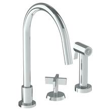 Watermark 37-7.1.3GA-BL3-GP - Deck Mounted 3 Hole Gooseneck Kitchen Set -  Includes Side Spray